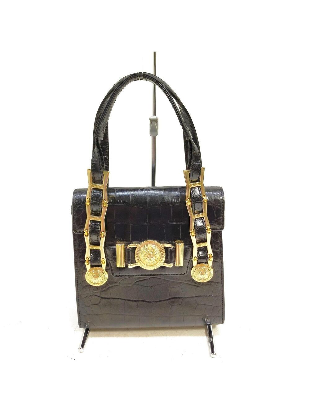 Gianni Versace Hand Bag Black Leather #193896G17